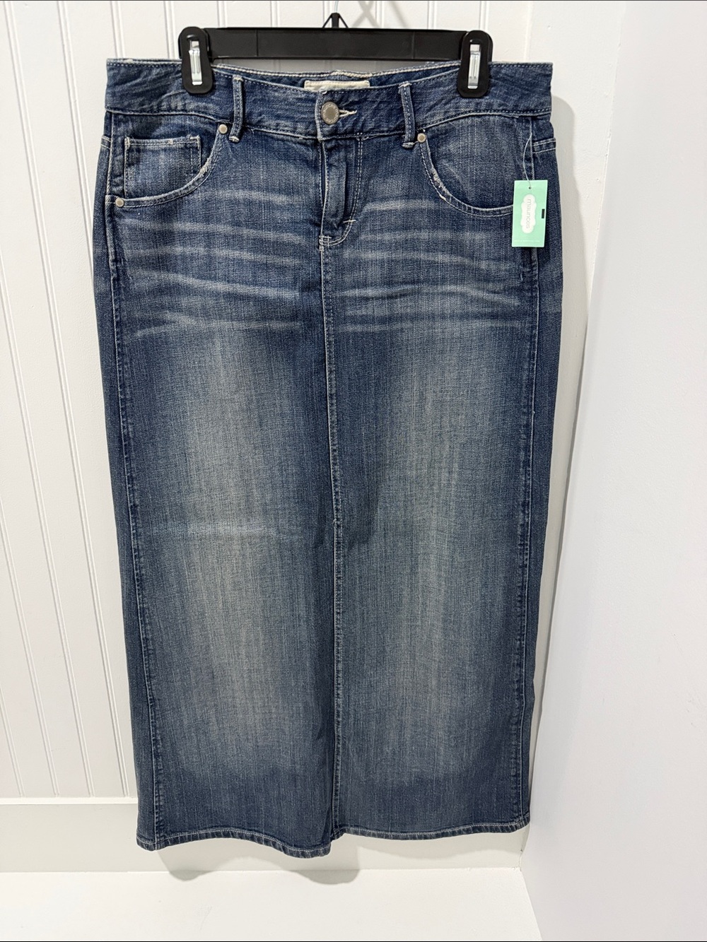 Maurices Women's Maxi Wash Denim Skirt - Blue. Size 9/10